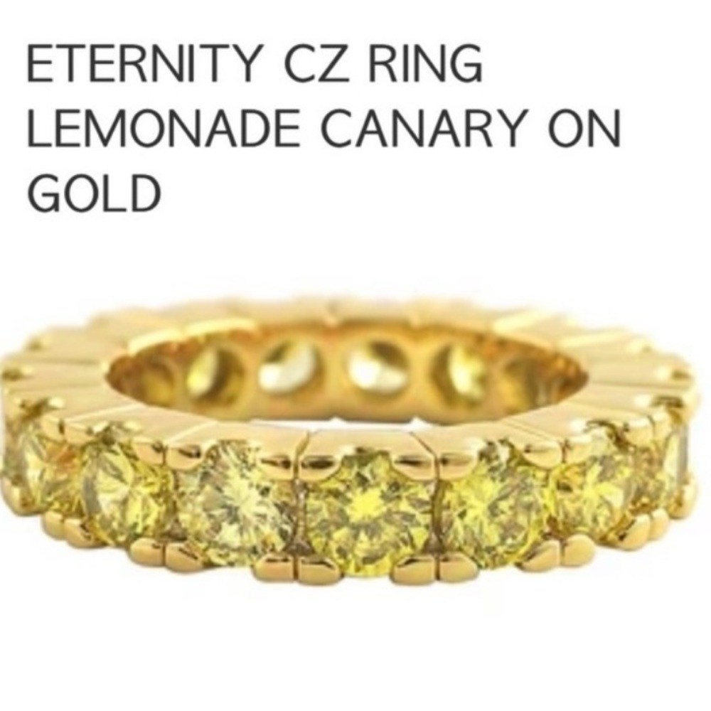Gold and Yellow Eternity CZ Ring